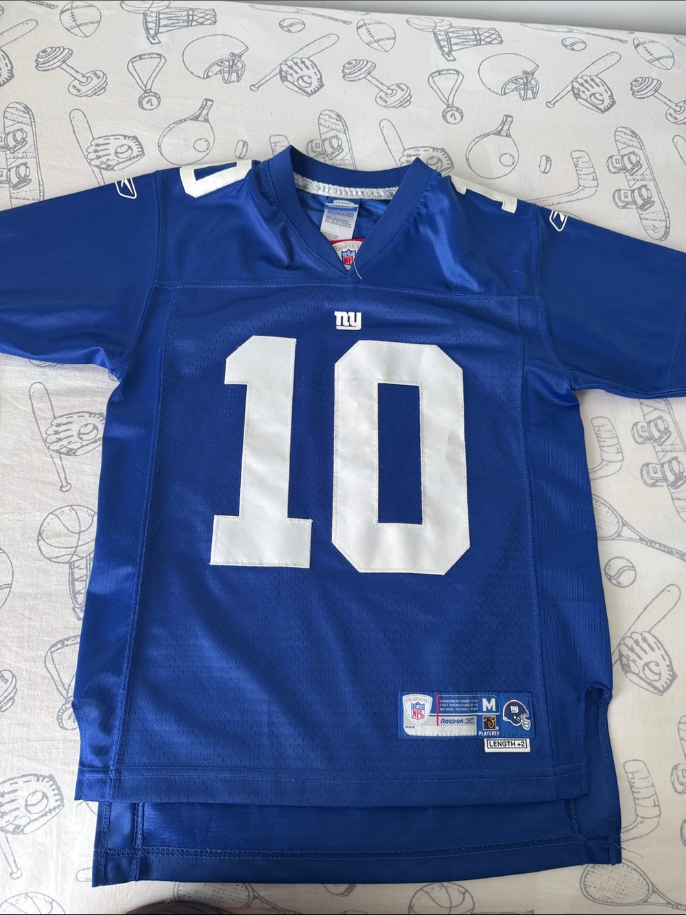Reebok Royal Blue Football Jersey with White Numbers